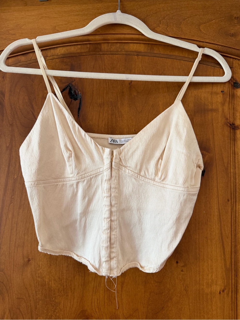 Zara Cream Spaghetti-Strap Bustier Camisole